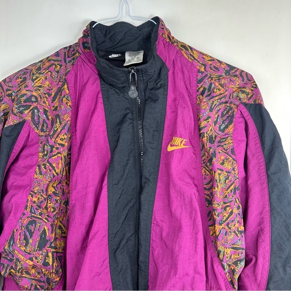 Vintage 90's Nike Paisley  Pop Art Zip Up Windbreaker - Picture 2 of 6